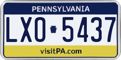 PA license plate LXO5437