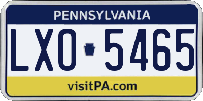 PA license plate LXO5465