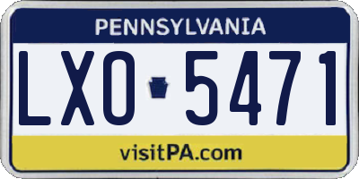 PA license plate LXO5471
