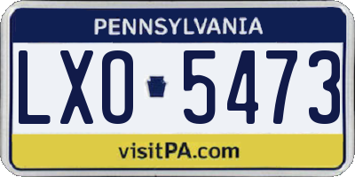 PA license plate LXO5473