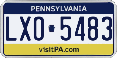 PA license plate LXO5483
