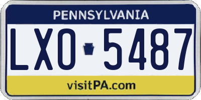 PA license plate LXO5487