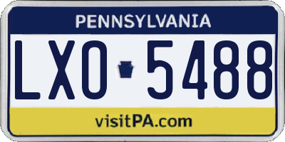 PA license plate LXO5488