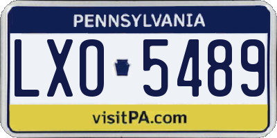 PA license plate LXO5489