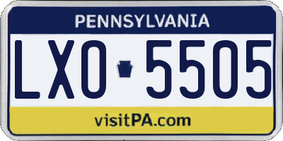 PA license plate LXO5505
