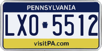 PA license plate LXO5512