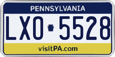 PA license plate LXO5528