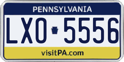 PA license plate LXO5556