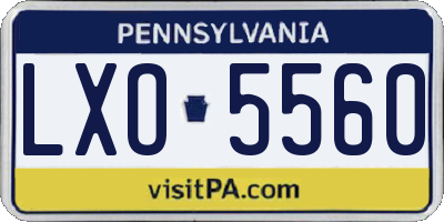 PA license plate LXO5560