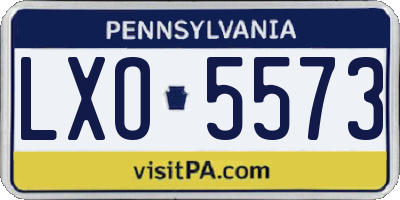 PA license plate LXO5573