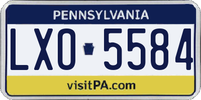 PA license plate LXO5584