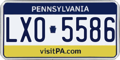 PA license plate LXO5586