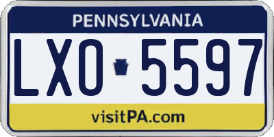 PA license plate LXO5597