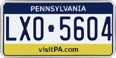 PA license plate LXO5604