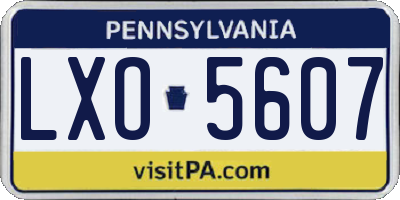 PA license plate LXO5607