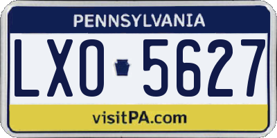 PA license plate LXO5627
