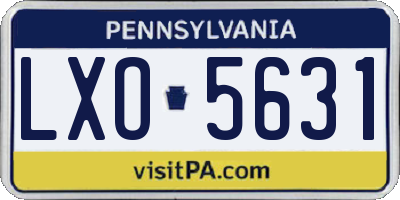 PA license plate LXO5631