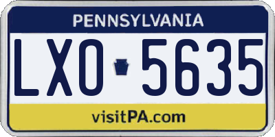 PA license plate LXO5635