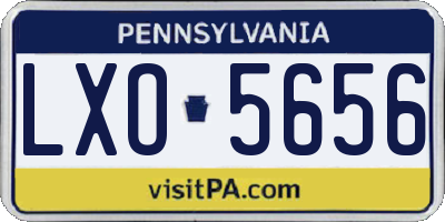 PA license plate LXO5656
