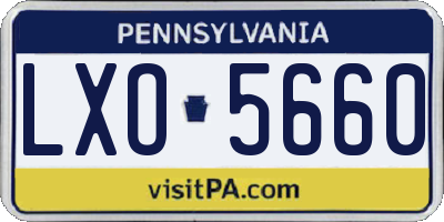 PA license plate LXO5660