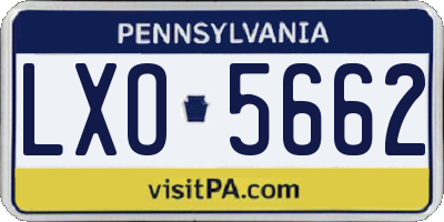 PA license plate LXO5662