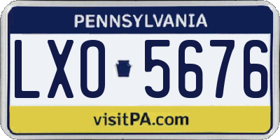 PA license plate LXO5676