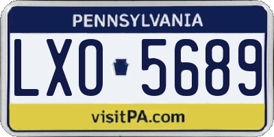 PA license plate LXO5689