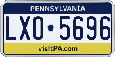 PA license plate LXO5696