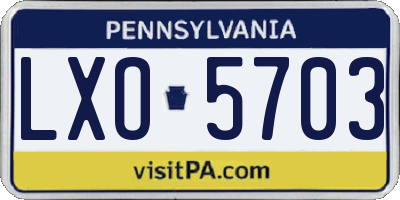 PA license plate LXO5703