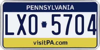 PA license plate LXO5704