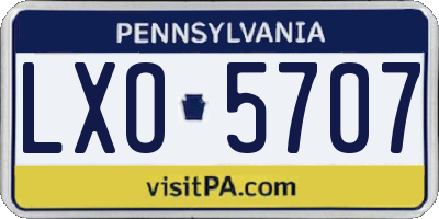 PA license plate LXO5707