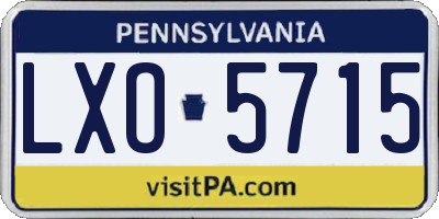 PA license plate LXO5715