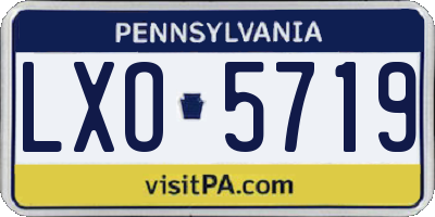 PA license plate LXO5719