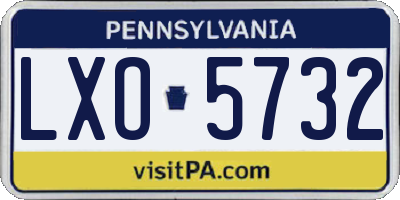 PA license plate LXO5732