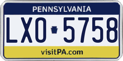 PA license plate LXO5758