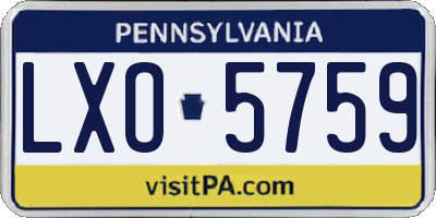 PA license plate LXO5759