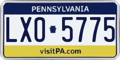 PA license plate LXO5775