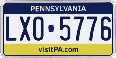 PA license plate LXO5776