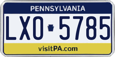 PA license plate LXO5785