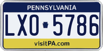 PA license plate LXO5786