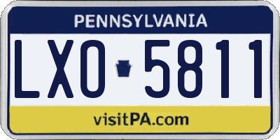 PA license plate LXO5811