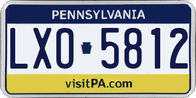 PA license plate LXO5812