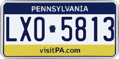 PA license plate LXO5813