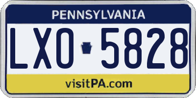 PA license plate LXO5828