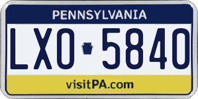PA license plate LXO5840