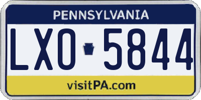 PA license plate LXO5844