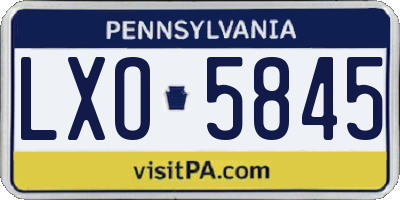 PA license plate LXO5845