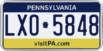 PA license plate LXO5848