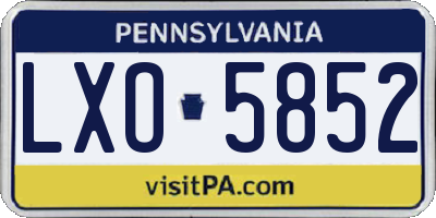 PA license plate LXO5852