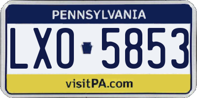 PA license plate LXO5853